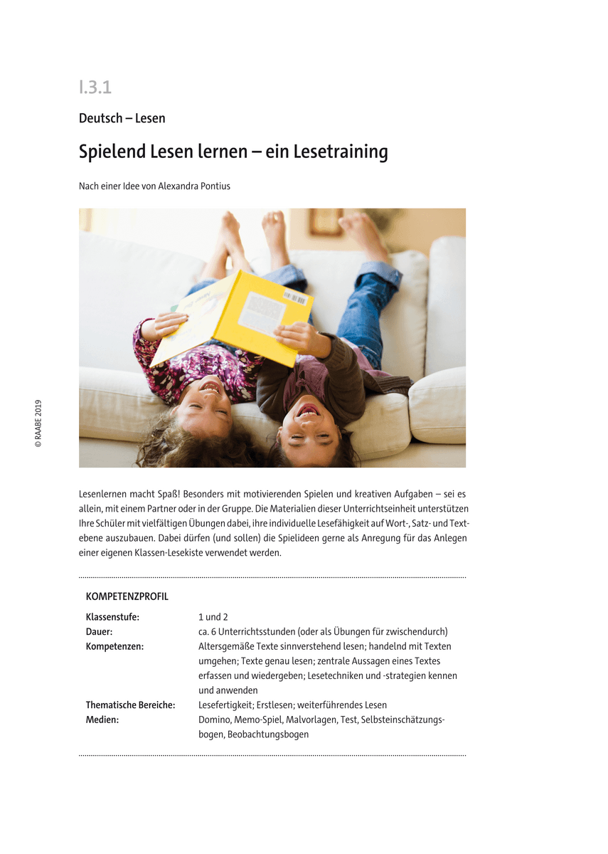 Spielend Lesen lernen