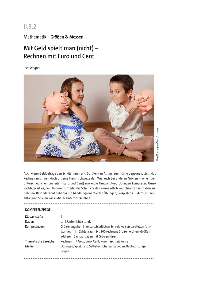 Mit Geld spielt man (nicht)