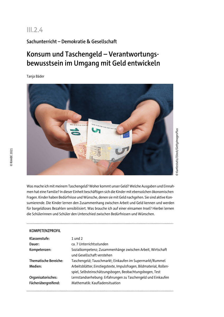 Konsum und Taschengeld