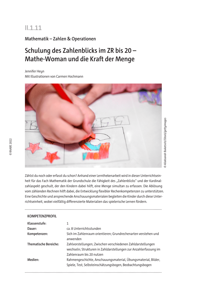 Schulung des Zahlenblicks im ZR bis 20