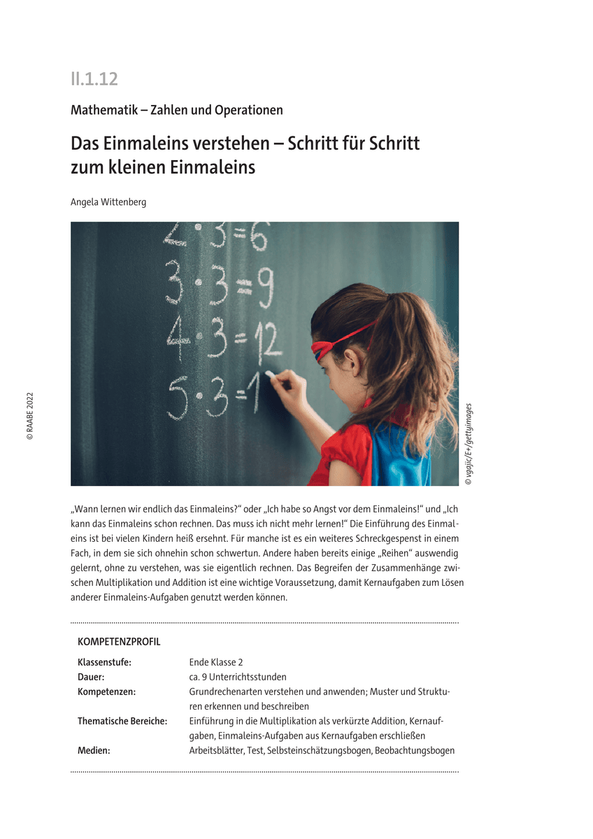 Das Einmaleins verstehen