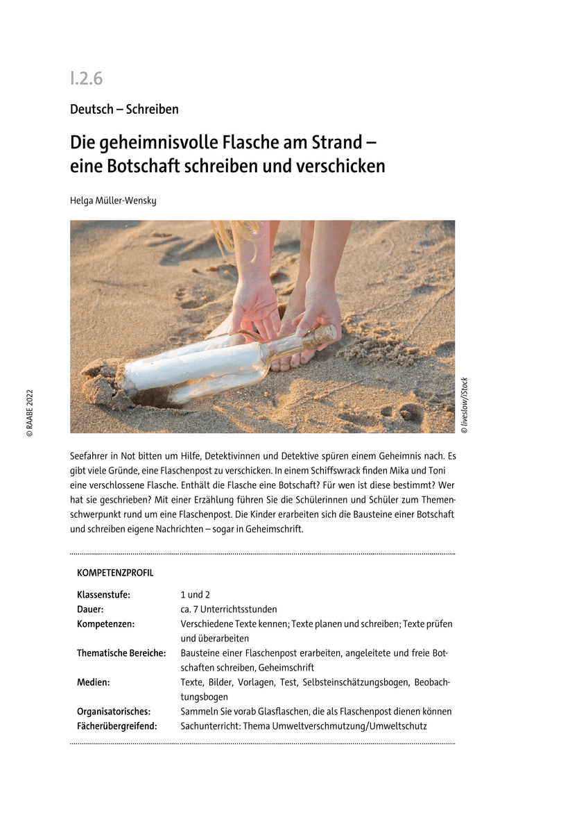 Die geheimnisvolle Flasche am Strand