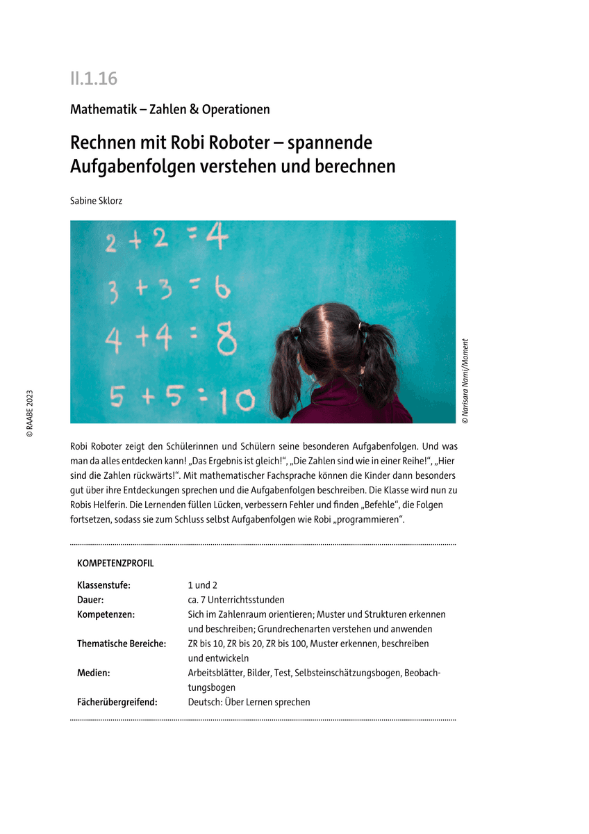 Rechnen mit Robi Roboter