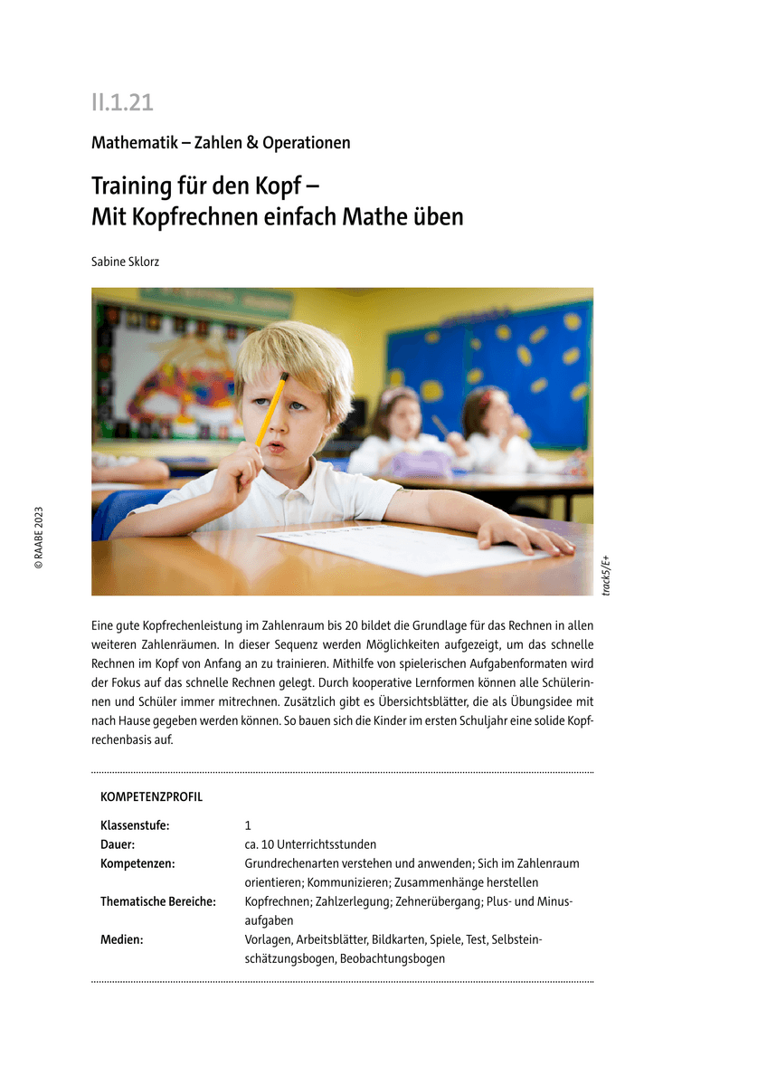 Training für den Kopf Mit Kopfrechnen einfach Mathe üben