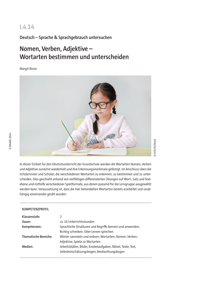Nomen, Verben, Adjektive