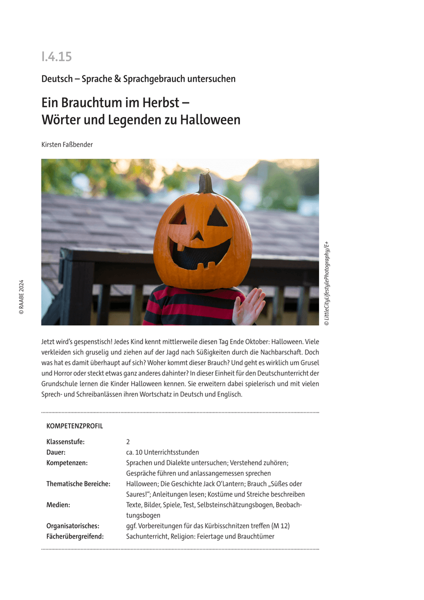 Ein Brauchtum im Herbst
