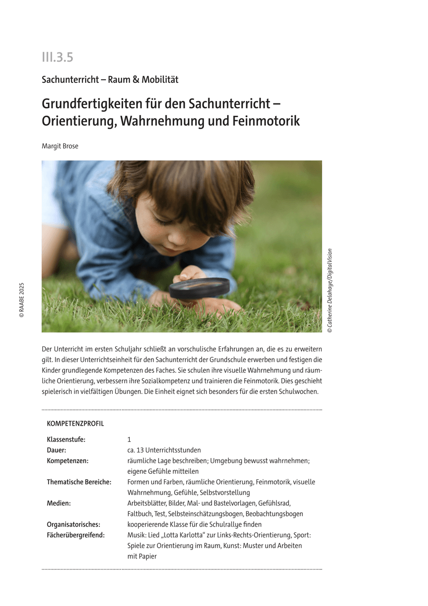 Grundfertigkeiten für den Sachunterricht