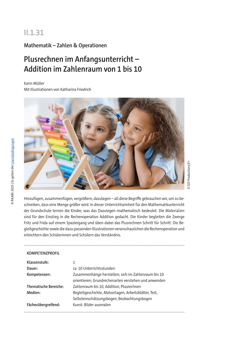 Plusrechnen im Anfangsunterricht