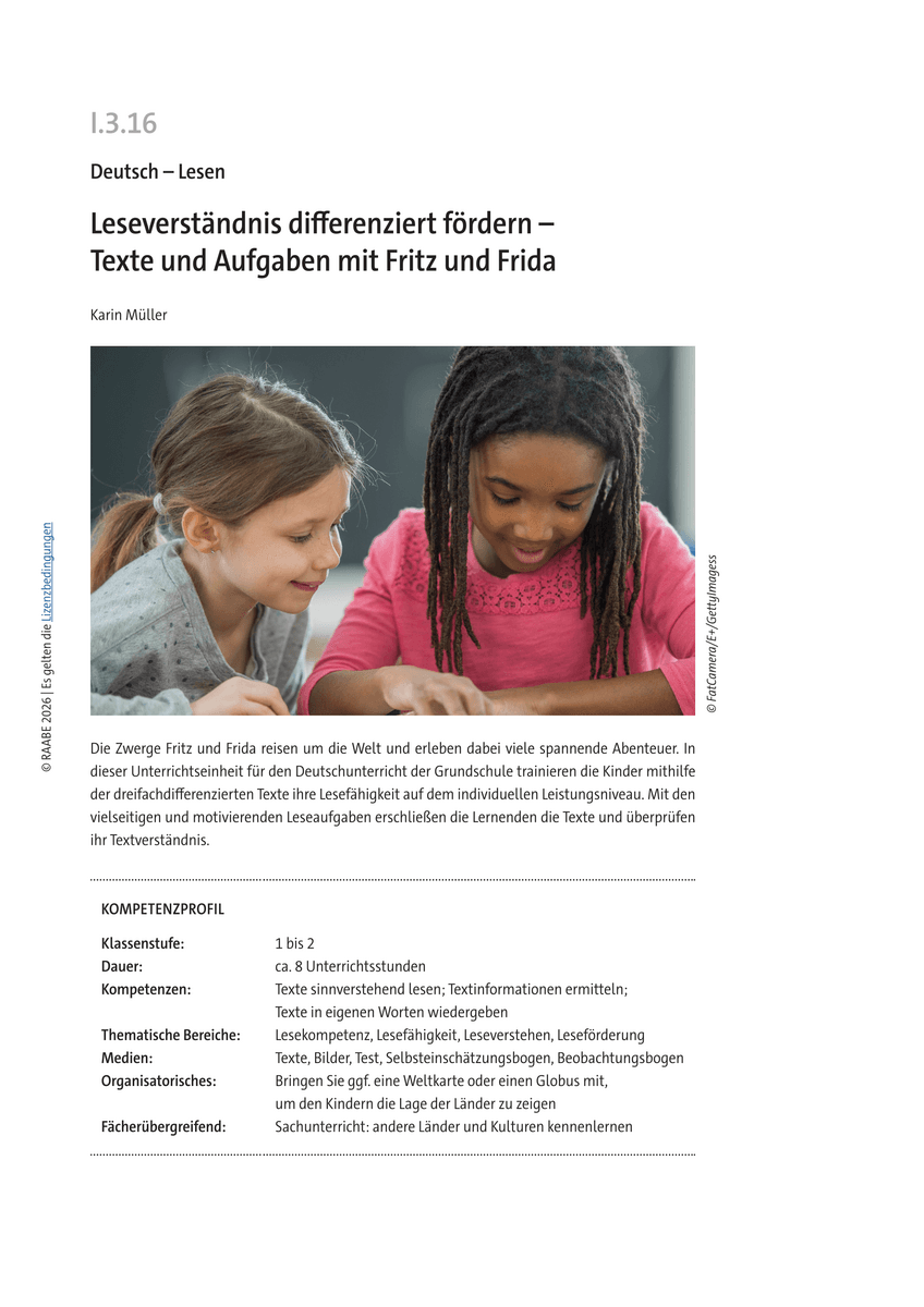 Leseverständnis differenziert fördern