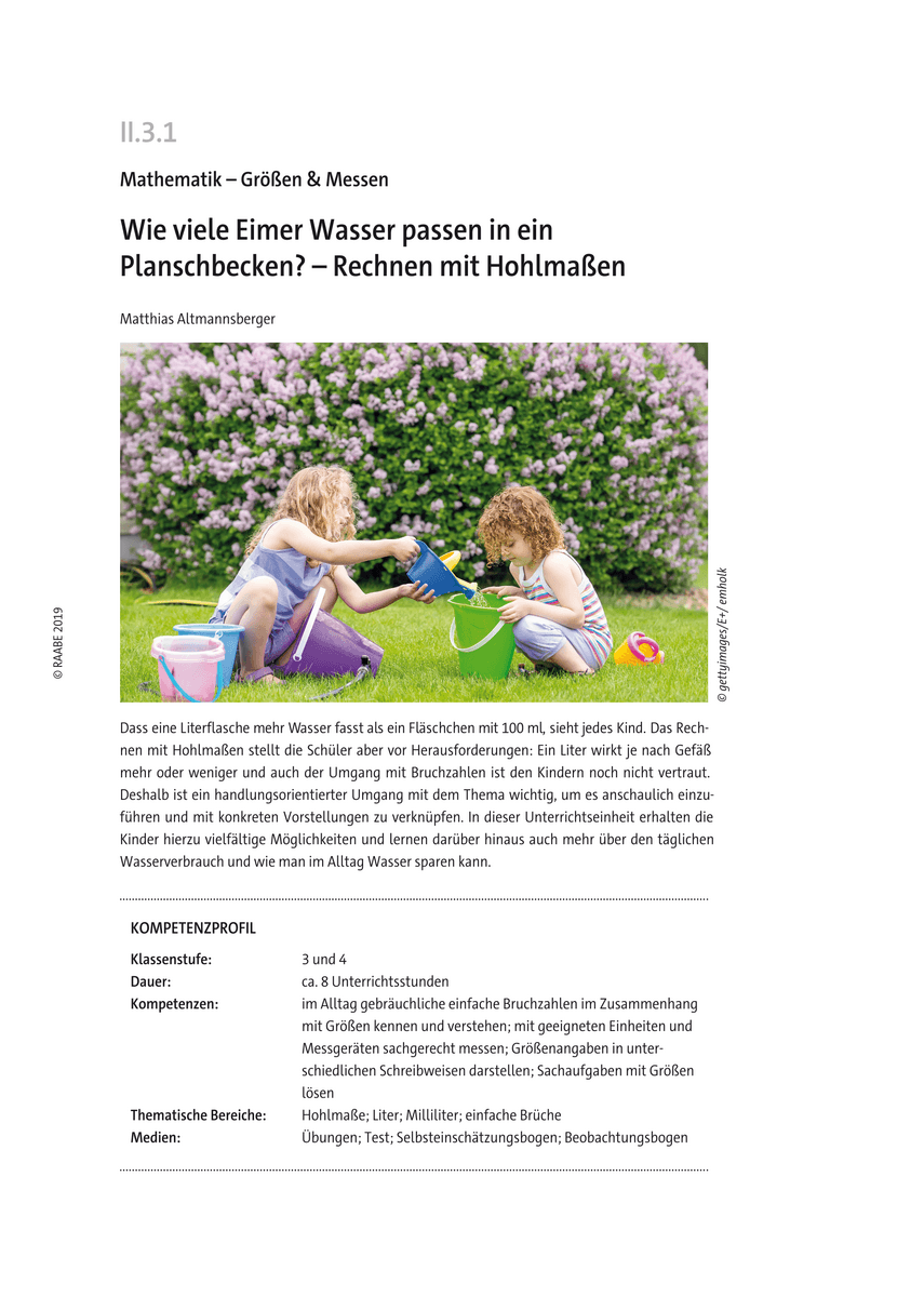 Wie viele Eimer Wasser passen in ein Planschbecken
