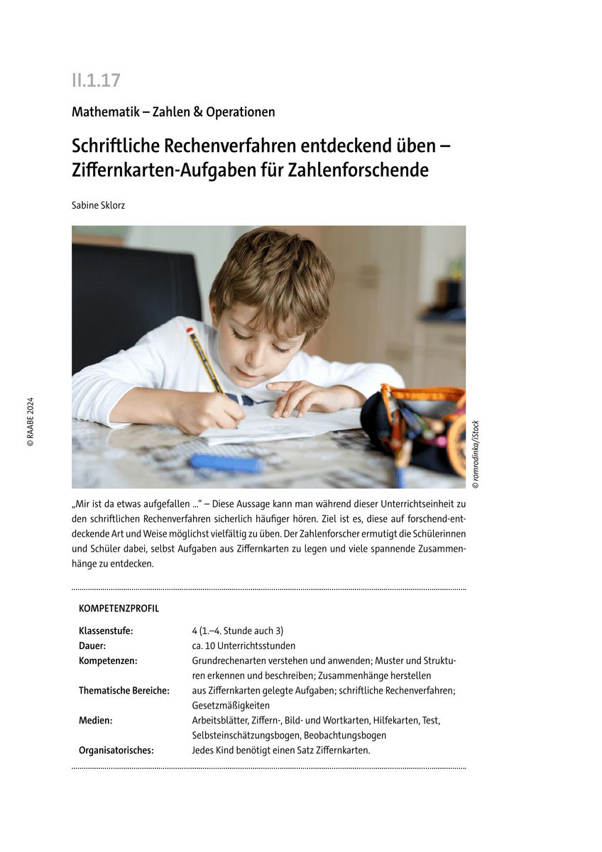 Schriftliche Rechenverfahren entdeckend üben