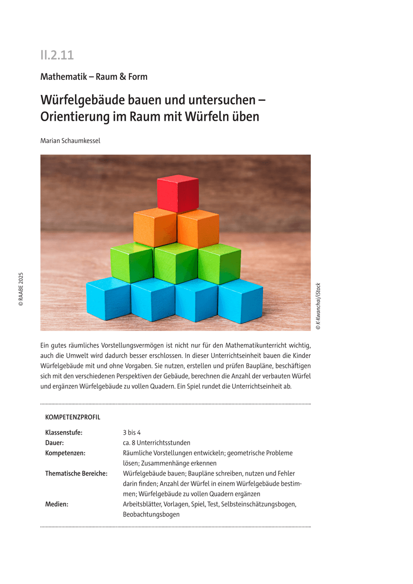 Würfelgebäude bauen und untersuchen