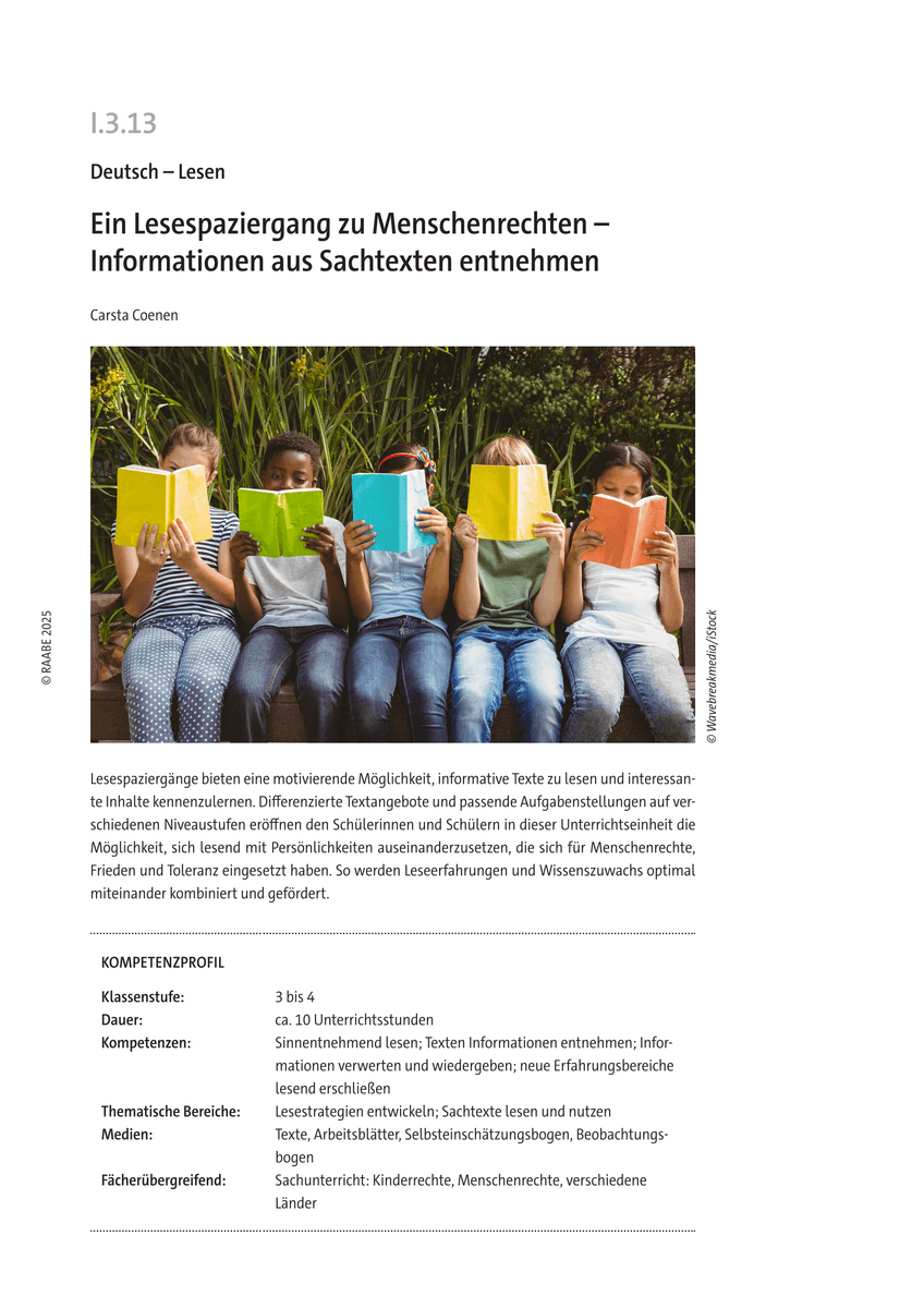 Ein Lesespaziergang zu Menschenrechten