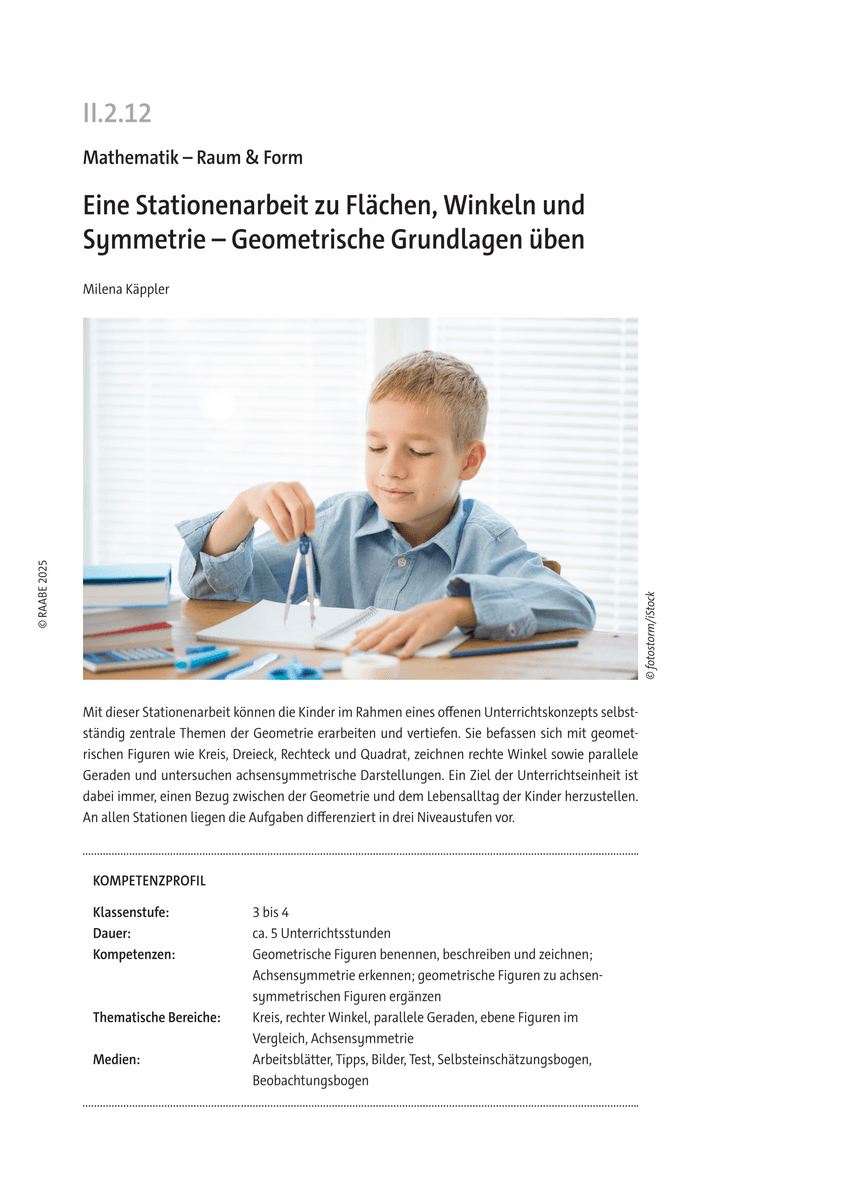 Eine Stationenarbeit zu Flächen, Winkeln und Symmetrie
