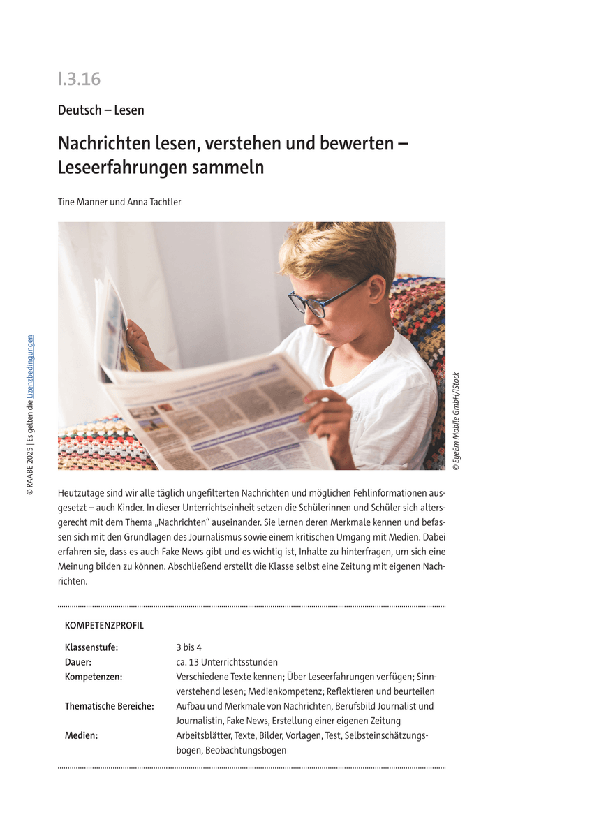 Nachrichten lesen, verstehen und bewerten