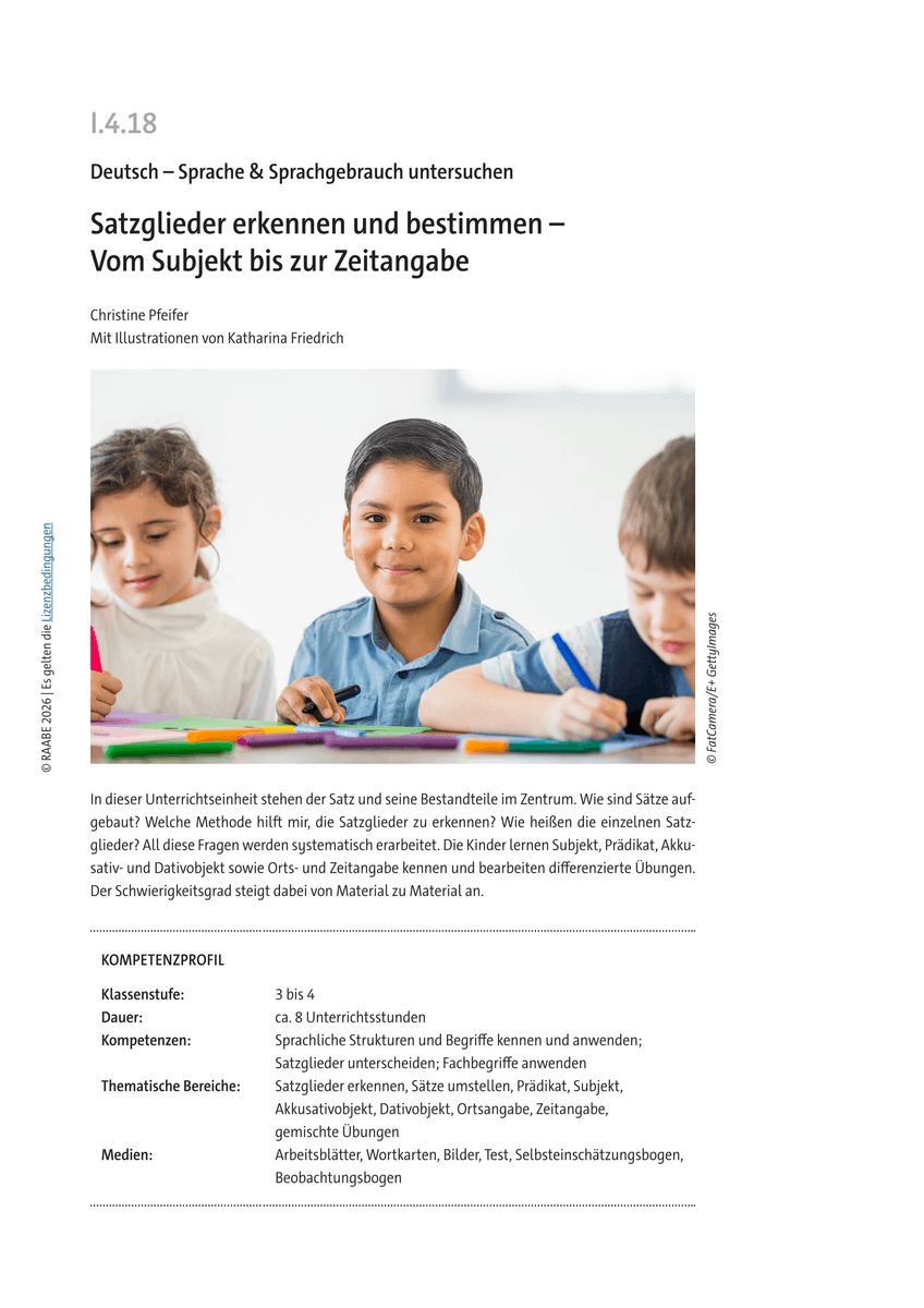 Satzglieder erkennen und bestimmen