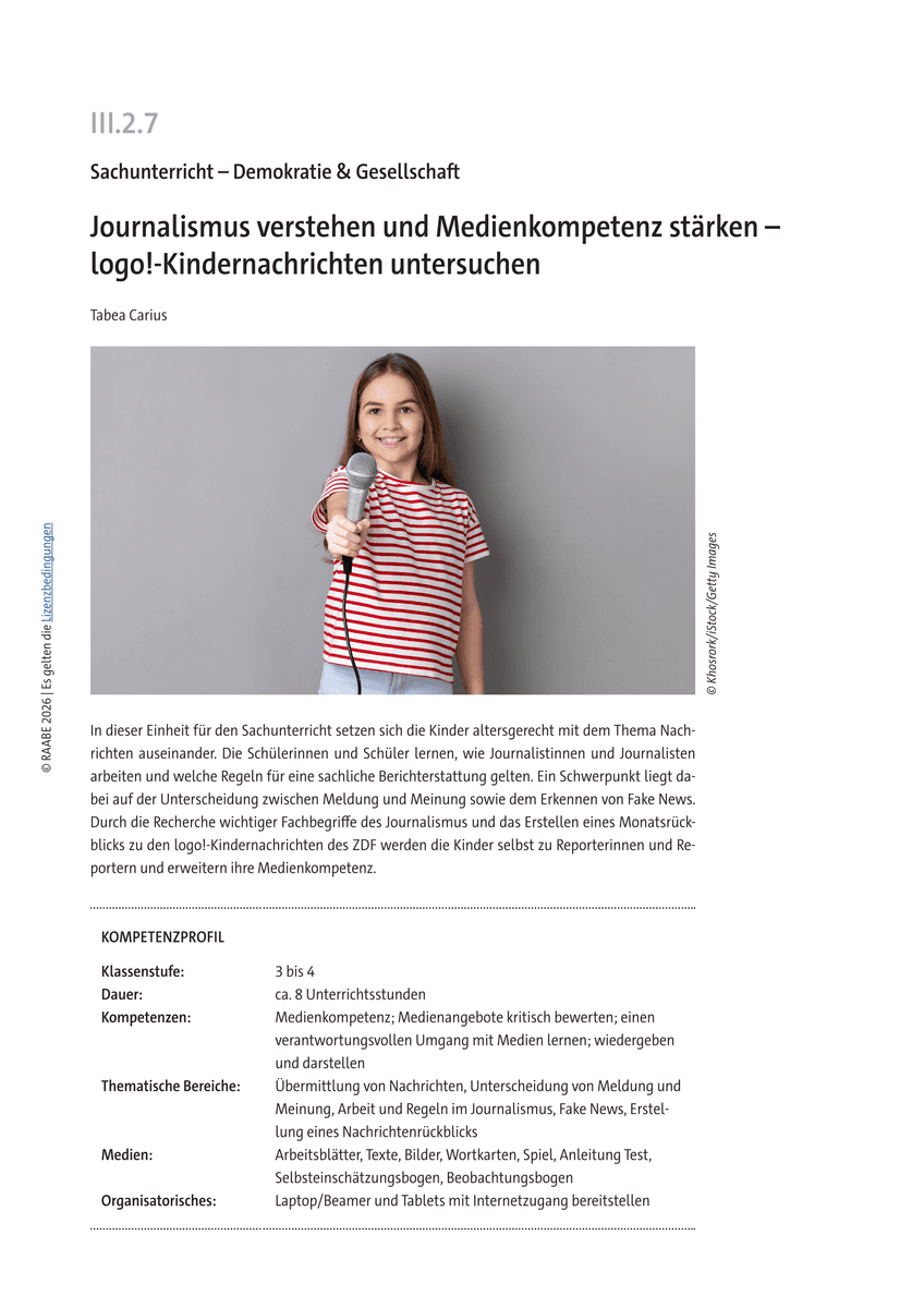Journalismus verstehen und Medienkompetenz stärken