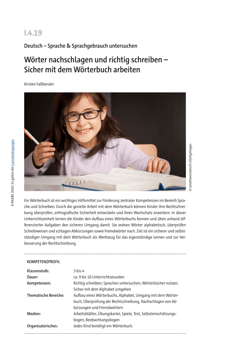Wörter nachschlagen und richtig schreiben