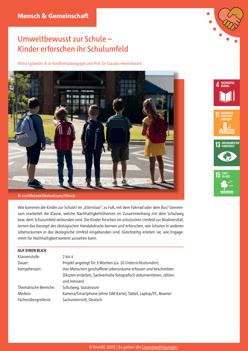 Umweltbewusst zur Schule