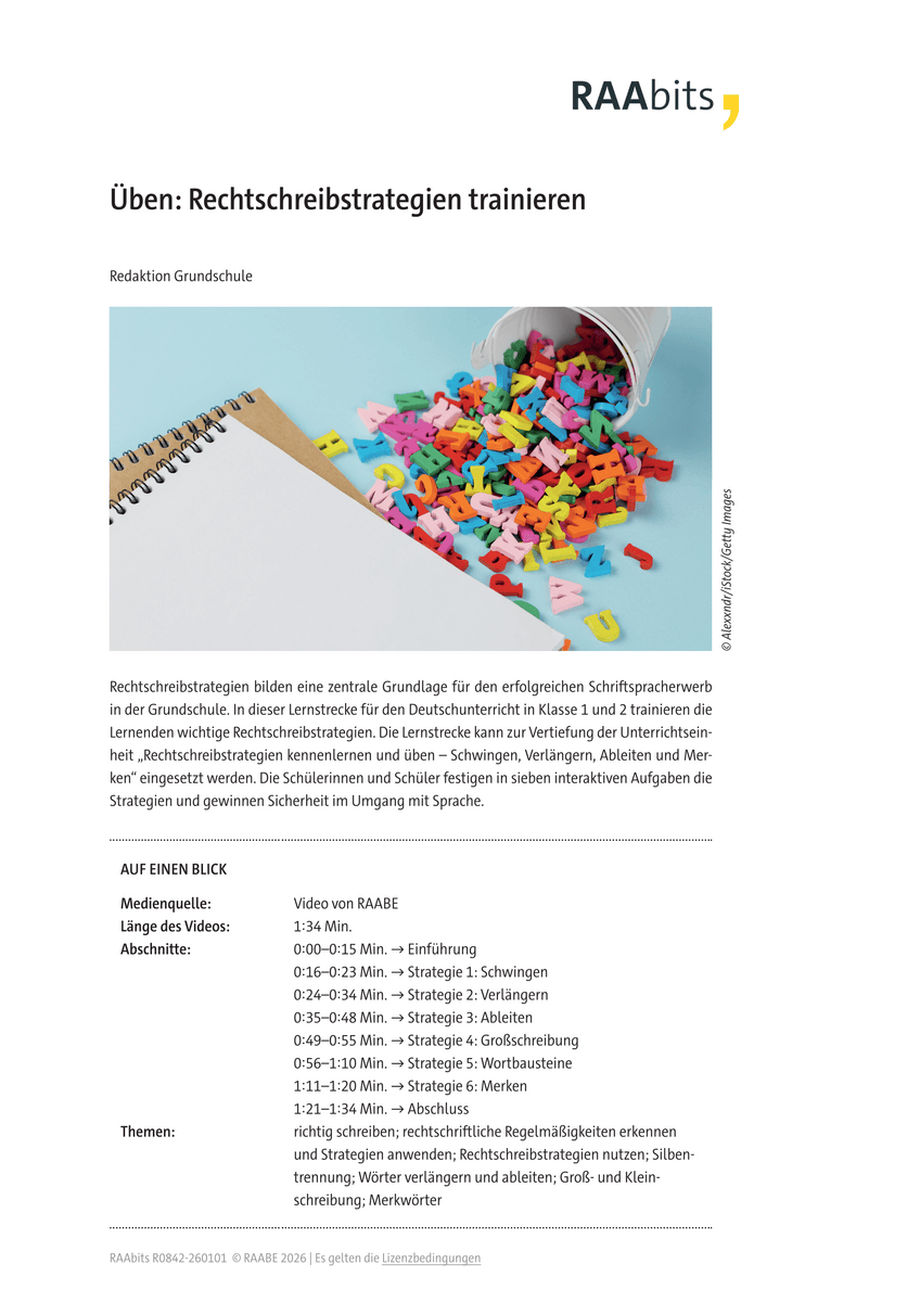 Üben: Rechtschreibstrategien trainieren