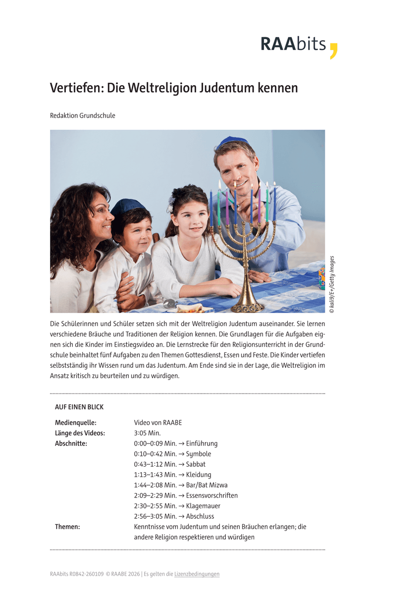 Vertiefen: Die Weltreligion Judentum kennen