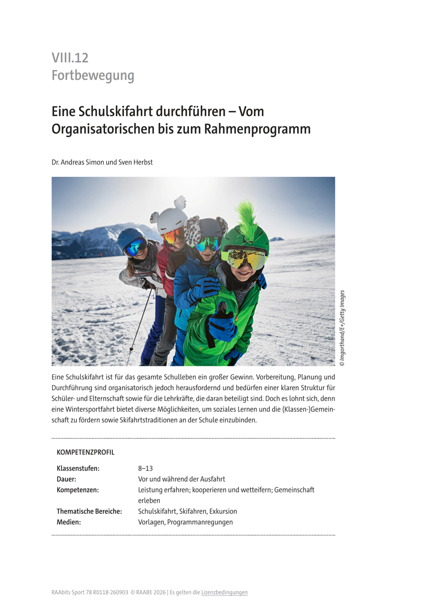Eine Schulskifahrt durchführen Eine Schulskifahrt durchführen