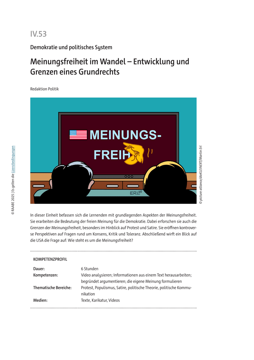 Meinungsfreiheit im Wandel Meinungsfreiheit im Wandel