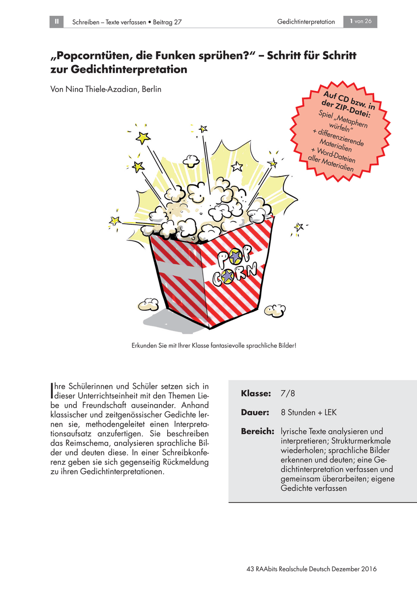 „Popcorntüten, die Funken sprühen?“ „Popcorntüten, die Funken sprühen?“