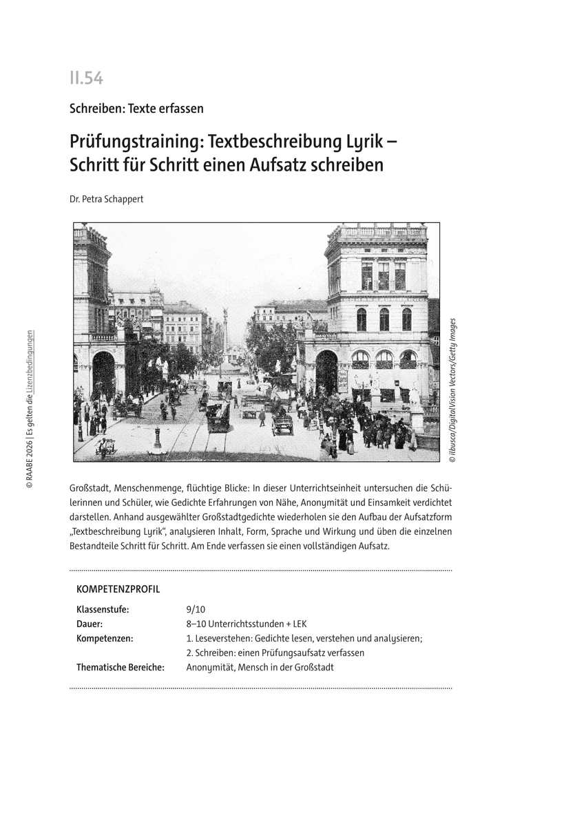 Prüfungstraining: Textbeschreibung Lyrik Prüfungstraining: Textbeschreibung Lyrik