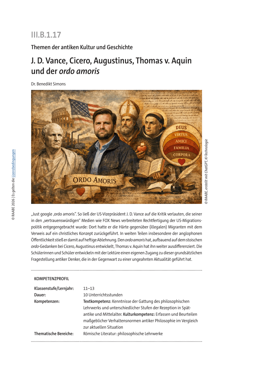 J. D. Vance, Cicero, Augustinus, Thomas v. Aquin und der ordo amoris J. D. Vance, Cicero, Augustinus, Thomas v. Aquin und der ordo amoris