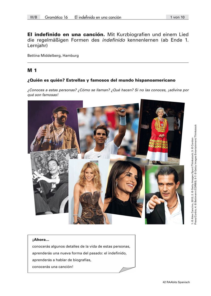 El indefinido en una canción El indefinido en una canción