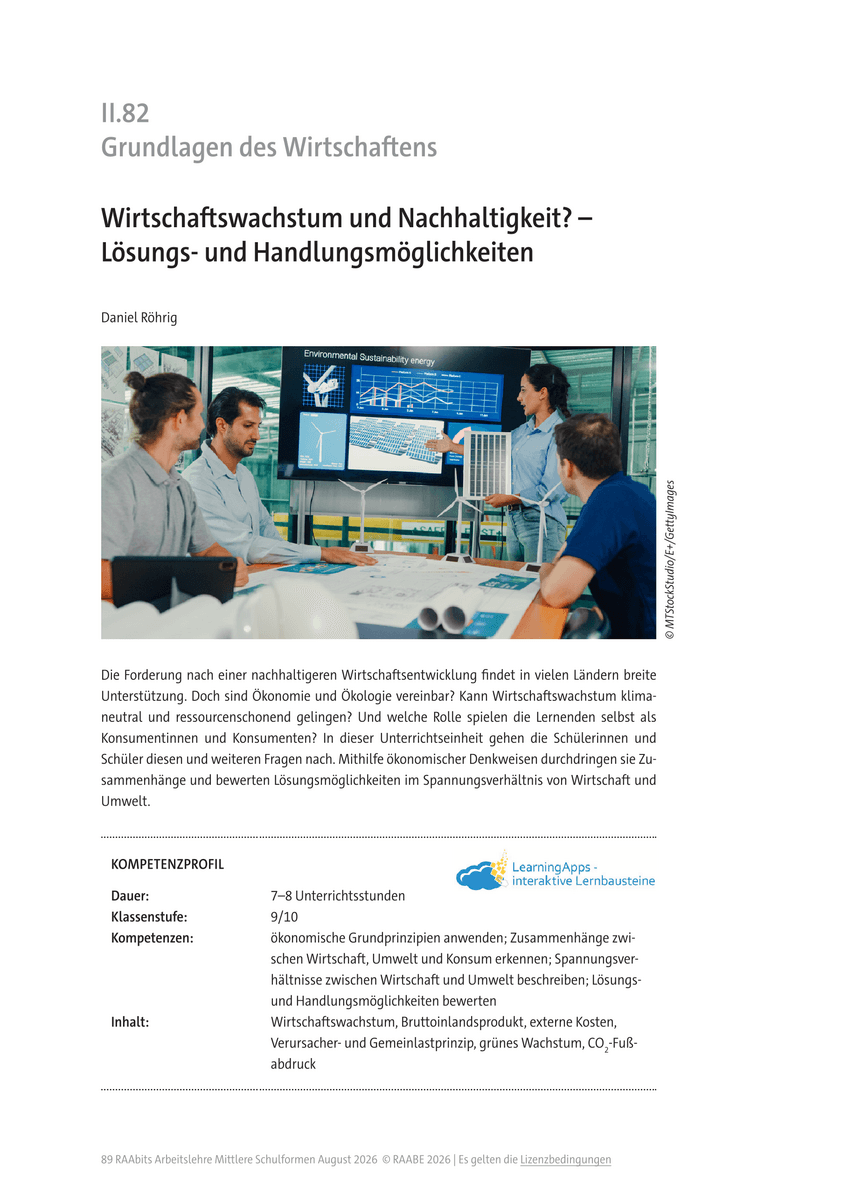 Wirtschaftswachstum und Nachhaltigkeit? Wirtschaftswachstum und Nachhaltigkeit?