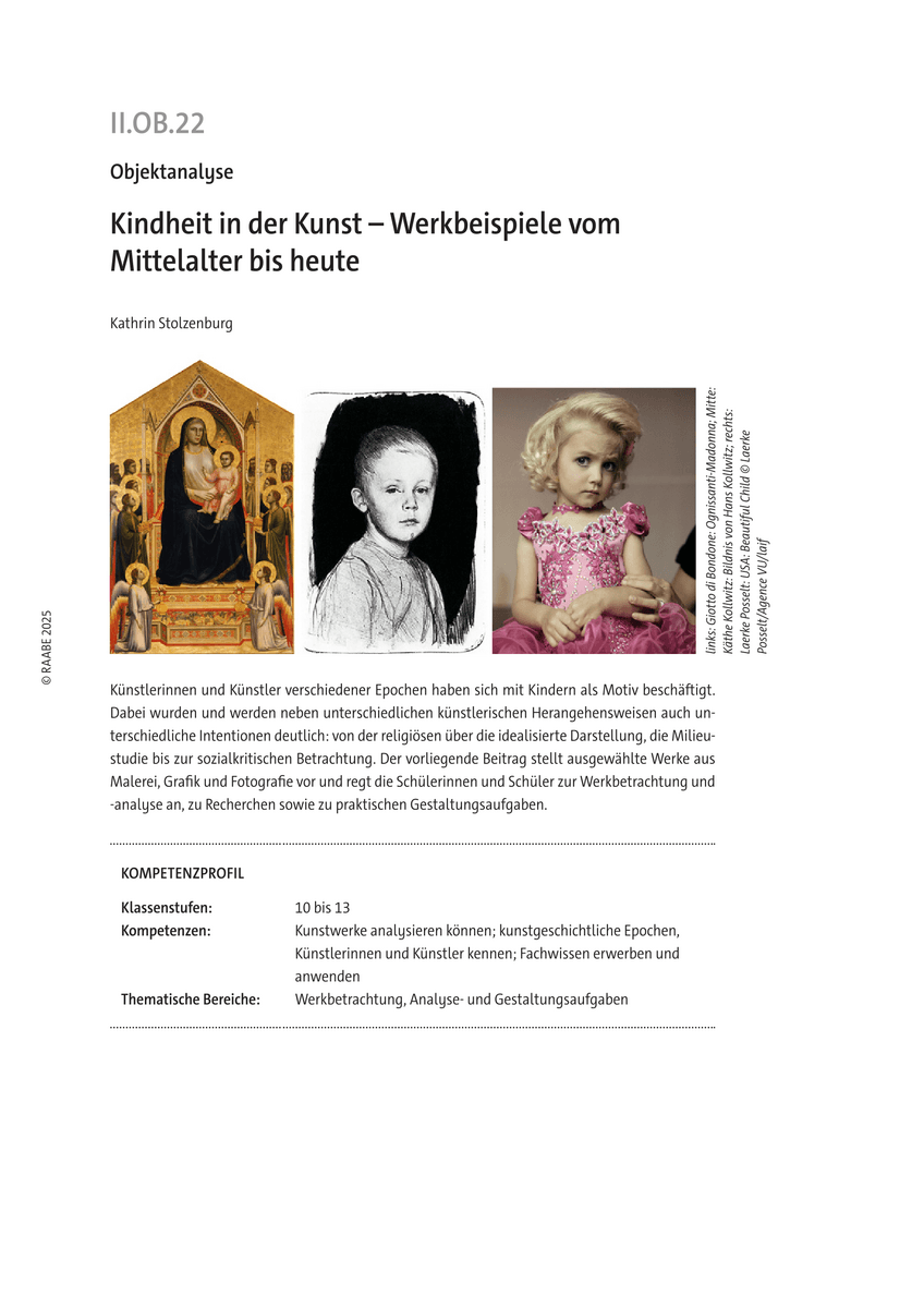 Kindheit in der Kunst Kindheit in der Kunst