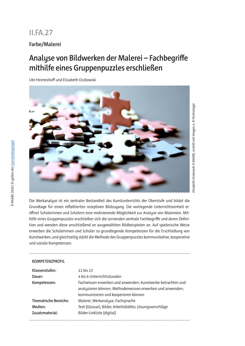 Analyse von Bildwerken der Malerei Analyse von Bildwerken der Malerei