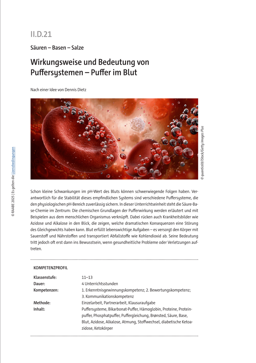 Wirkungsweise und Bedeutung von Puffersystemen Wirkungsweise und Bedeutung von Puffersystemen