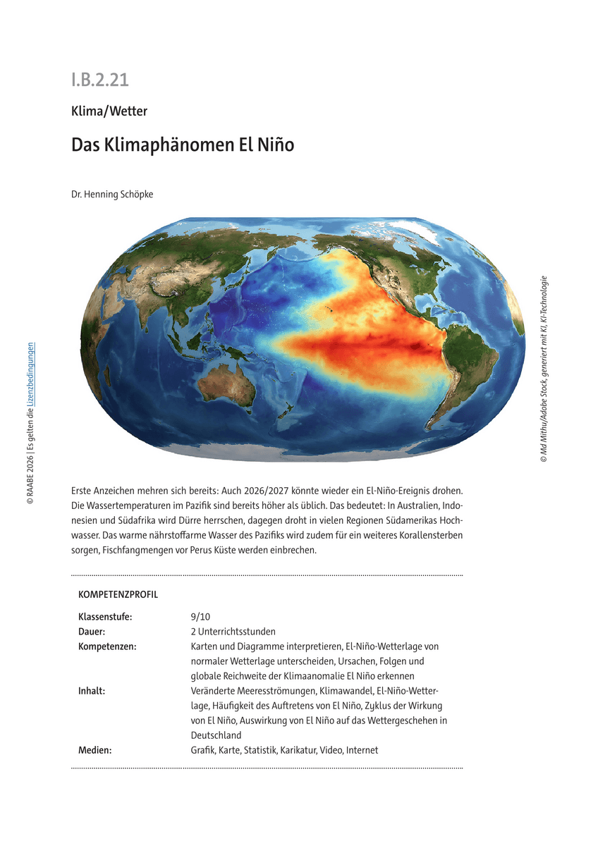 Das Klimaphänomen El Niño Das Klimaphänomen El Niño