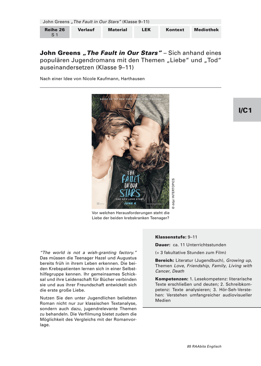 John Greens „The Fault in Our Stars“ John Greens „The Fault in Our Stars“