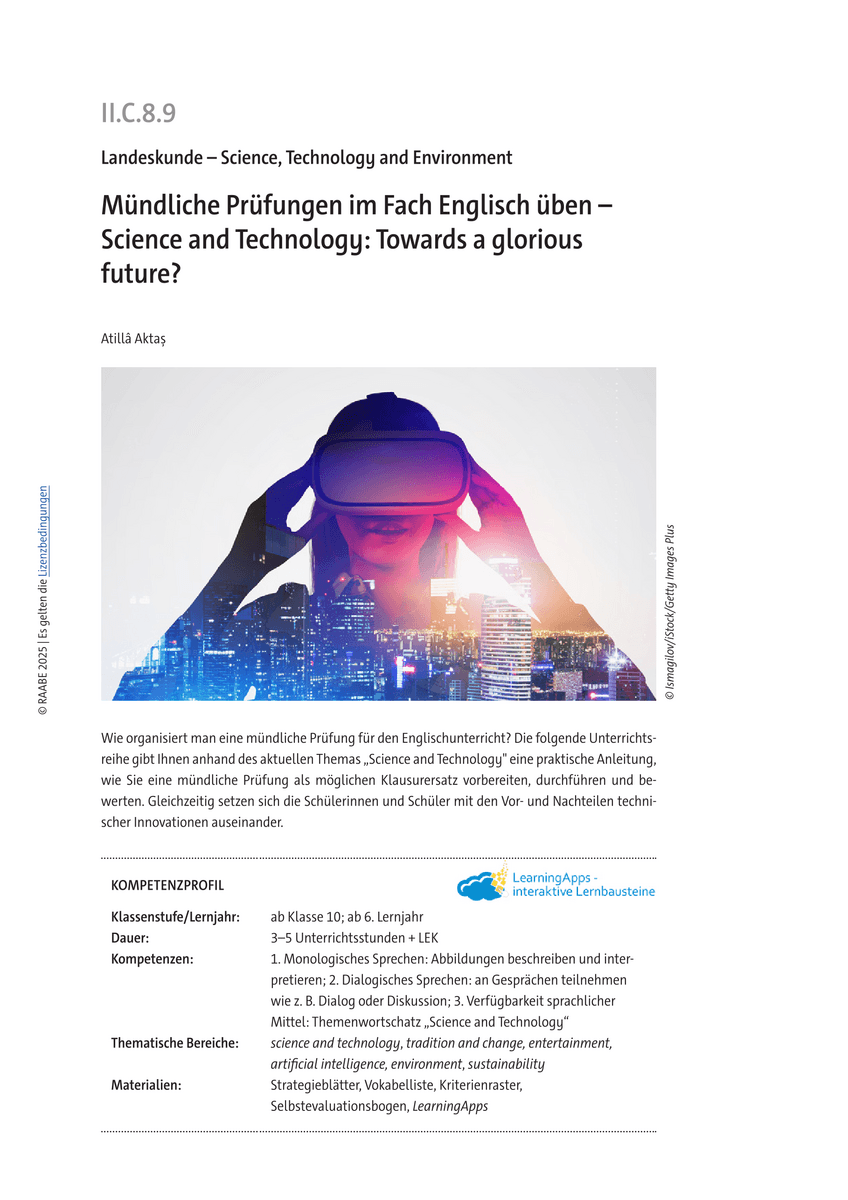 Mündliche Prüfungen im Fach Englisch üben Mündliche Prüfungen im Fach Englisch üben