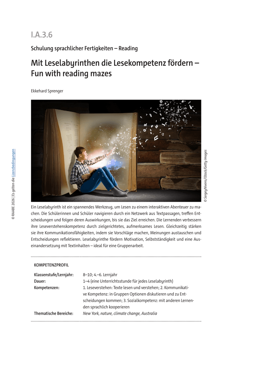 Mit Leselabyrinthen die Lesekompetenz fördern Mit Leselabyrinthen die Lesekompetenz fördern