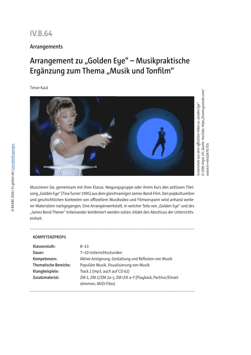 Arrangement zu "Golden Eye" Arrangement zu "Golden Eye"