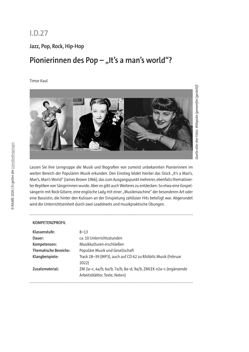 Pionierinnen des Pop Pionierinnen des Pop