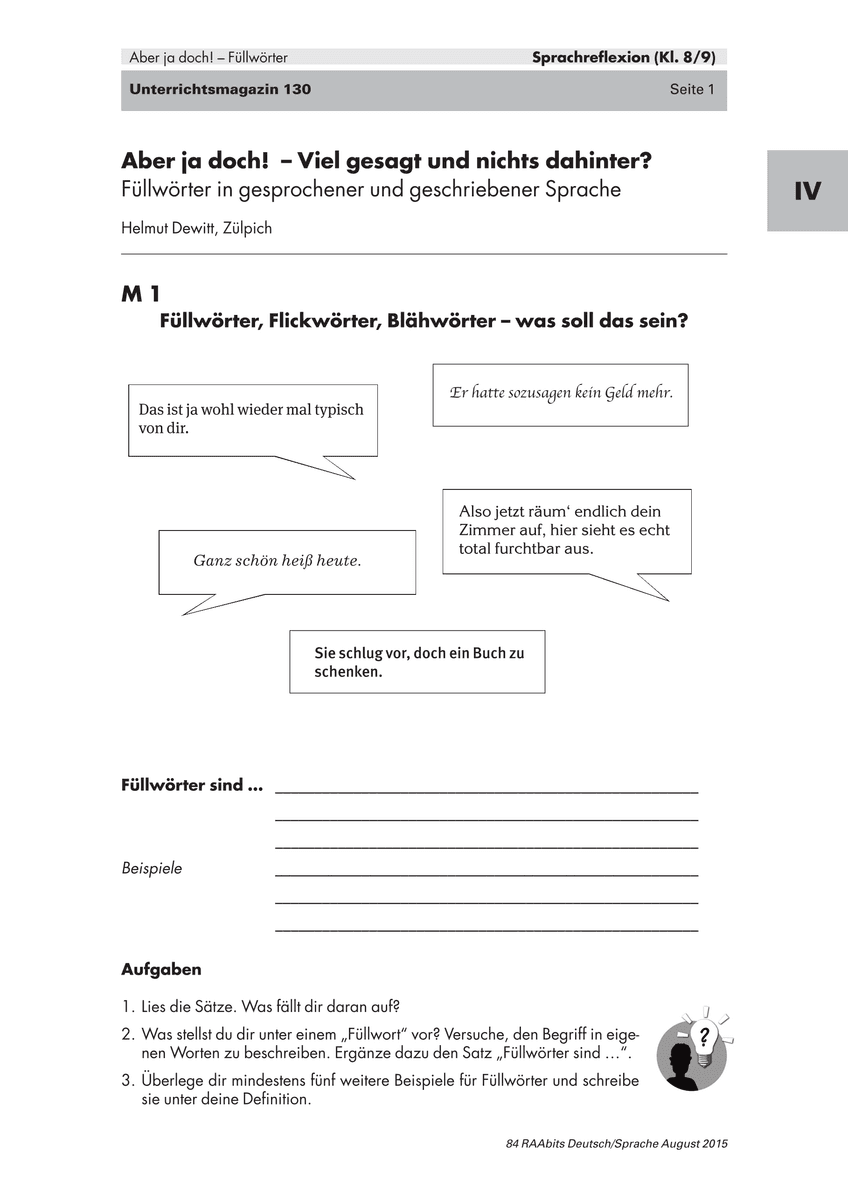 Aber ja doch! – Viel gesagt und nichts dahinter? Aber ja doch! – Viel gesagt und nichts dahinter?