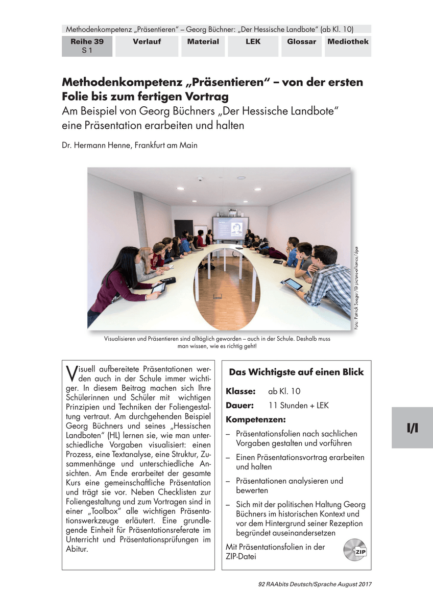 Methodenkompetenz „Präsentieren“ – von der ersten Folie bis zum fertigen Vortrag Methodenkompetenz „Präsentieren“ – von der ersten Folie bis zum fertigen Vortrag