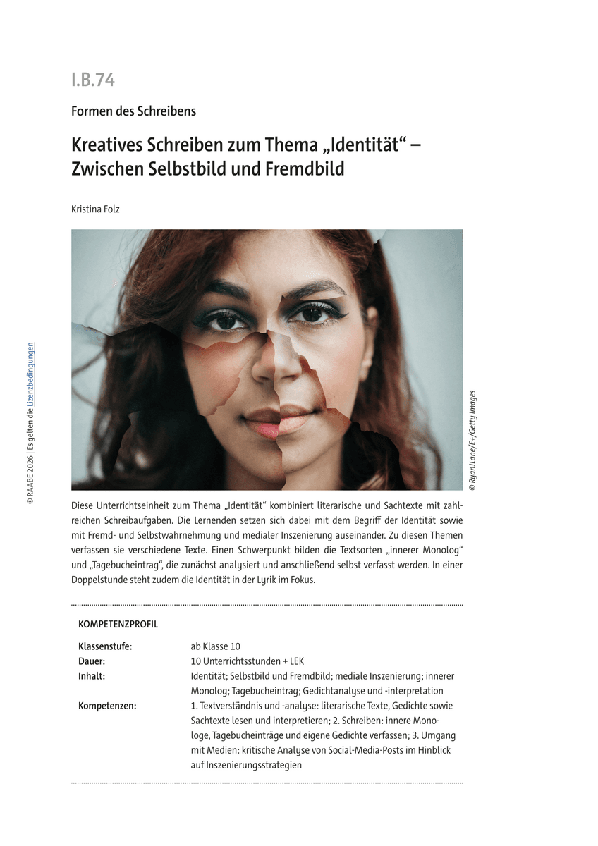 Kreatives Schreiben zum Thema „Identität“ Kreatives Schreiben zum Thema „Identität“