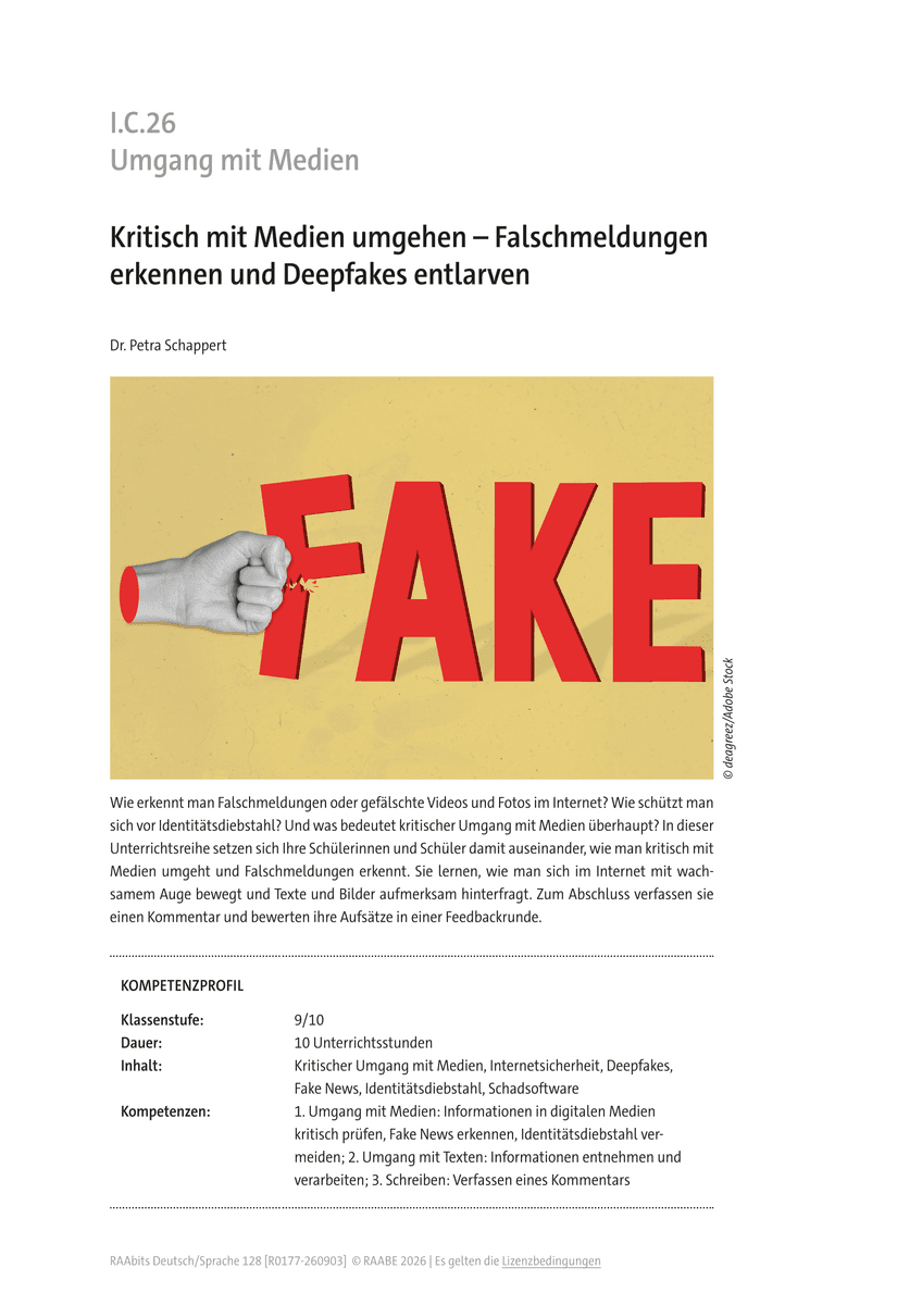 Kritisch mit Medien umgehen Kritisch mit Medien umgehen