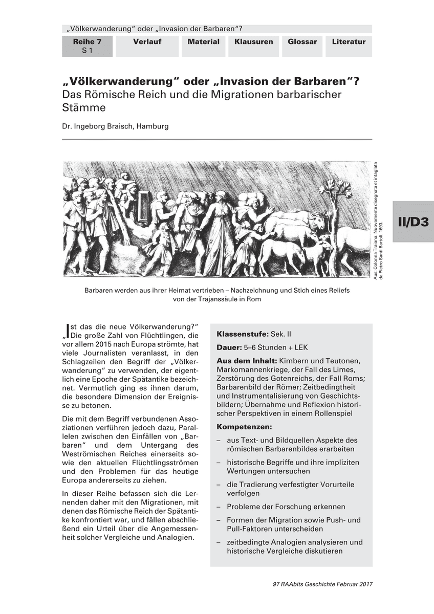 „Völkerwanderung“ oder „Invasion der Barbaren“? „Völkerwanderung“ oder „Invasion der Barbaren“?
