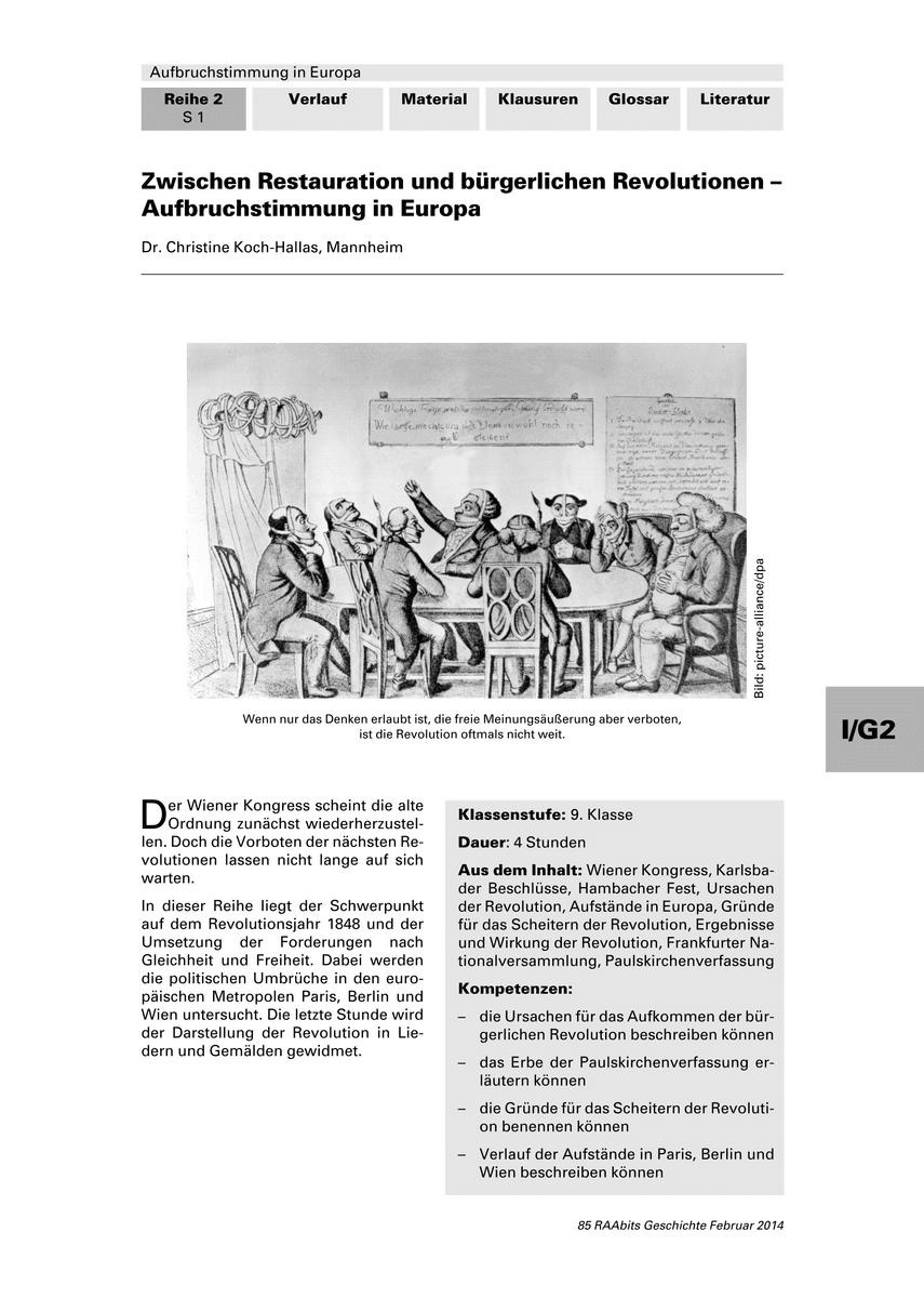 Zwischen Restauration und bürgerlichen Revolutionen Zwischen Restauration und bürgerlichen Revolutionen