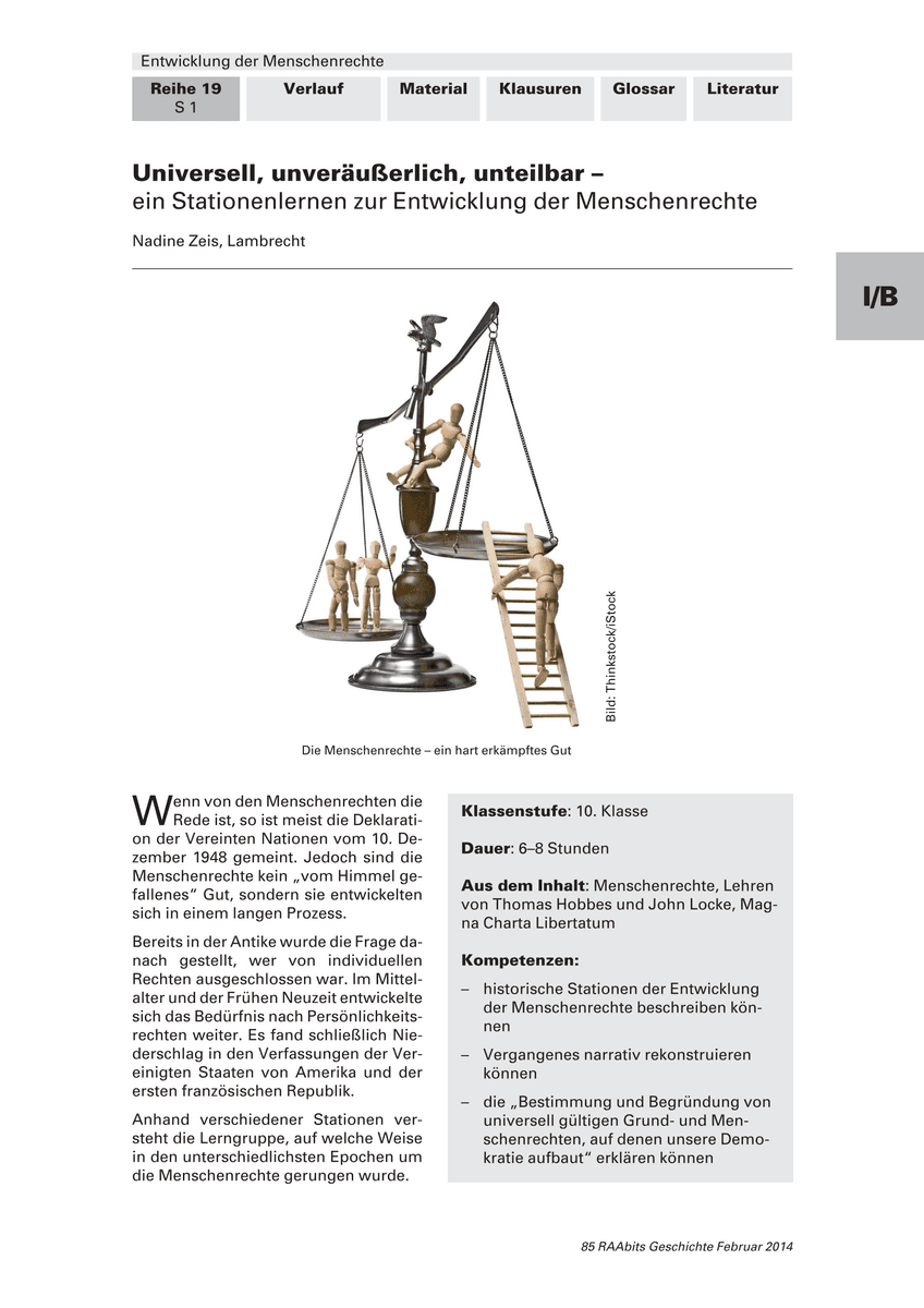 Universell, unveräußerlich, unteilbar Universell, unveräußerlich, unteilbar