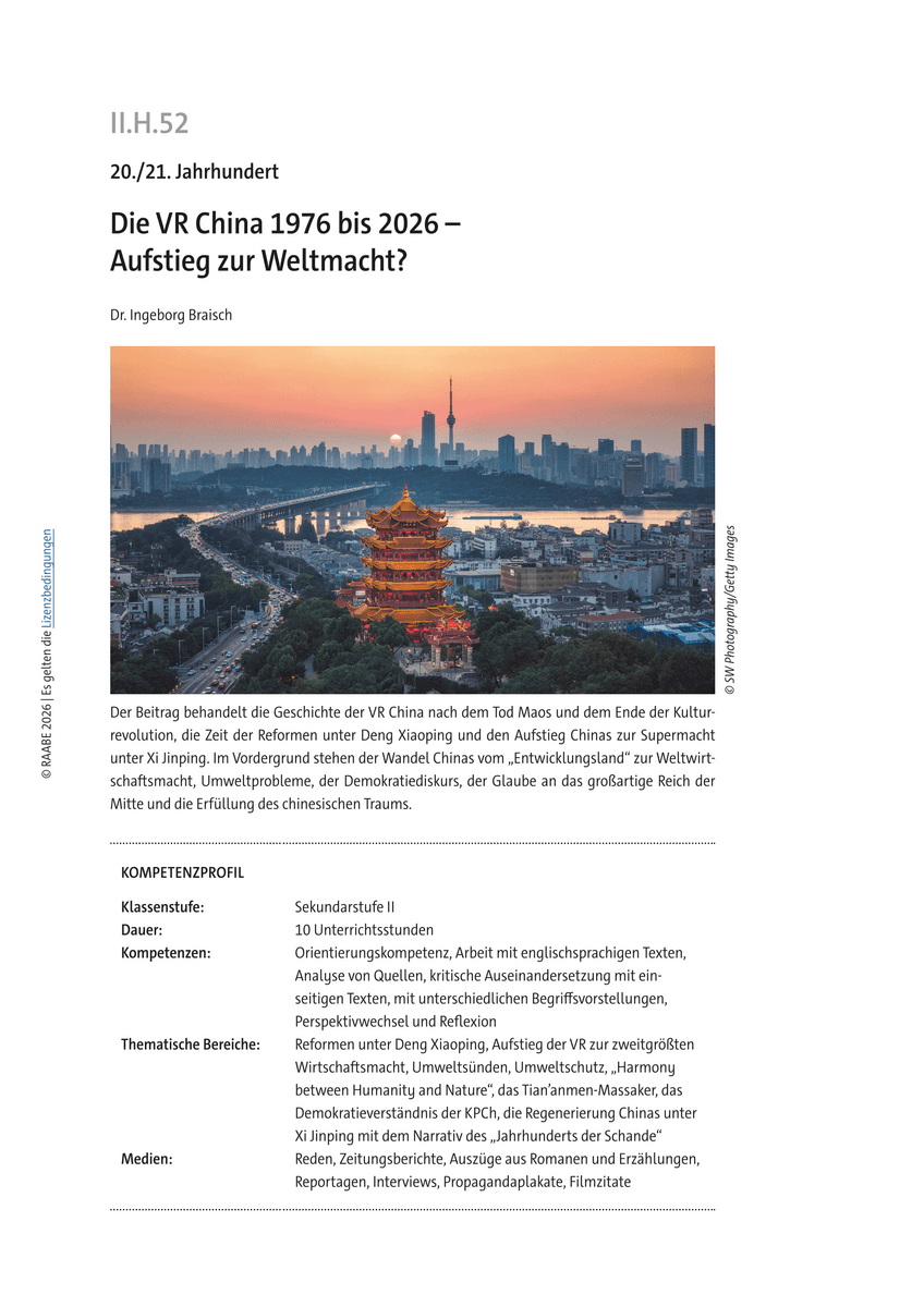 Die VR China 1976 bis 2026 Die VR China 1976 bis 2026
