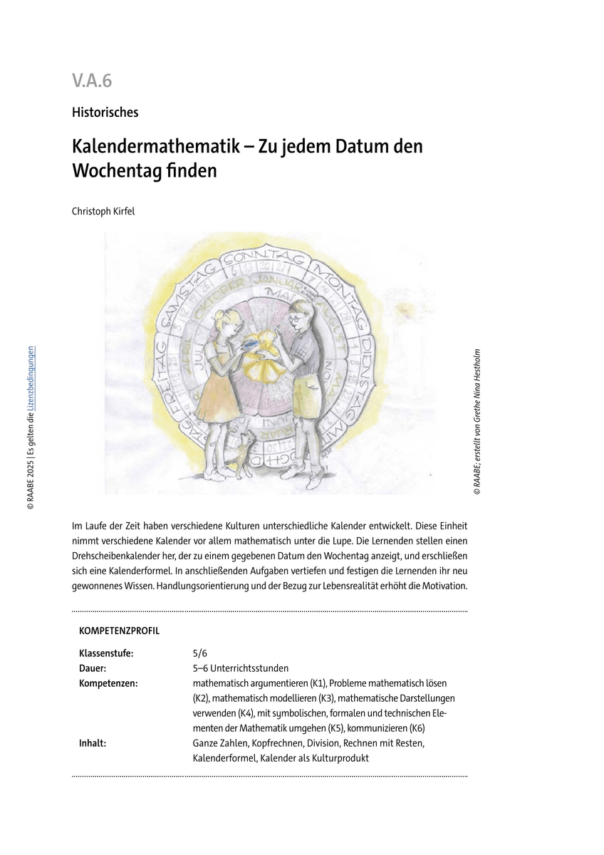 Kalendermathematik Kalendermathematik